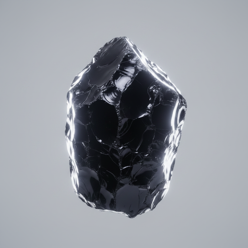Raw Black Obsidian - Simple Background
